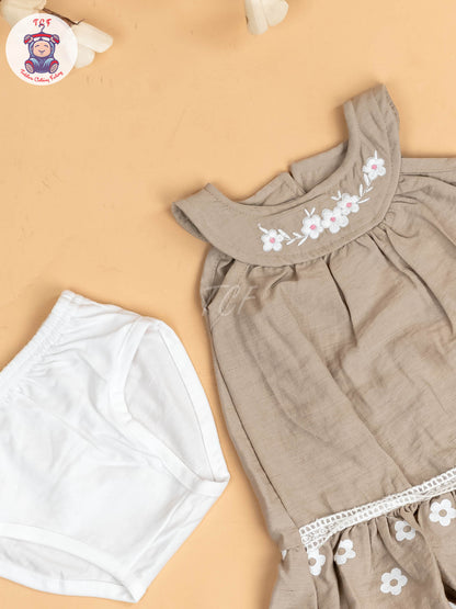 Cream - Girls Cotton Frock