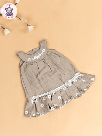 Cream - Girls Cotton Frock