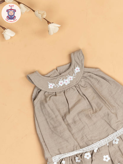 Cream - Girls Cotton Frock