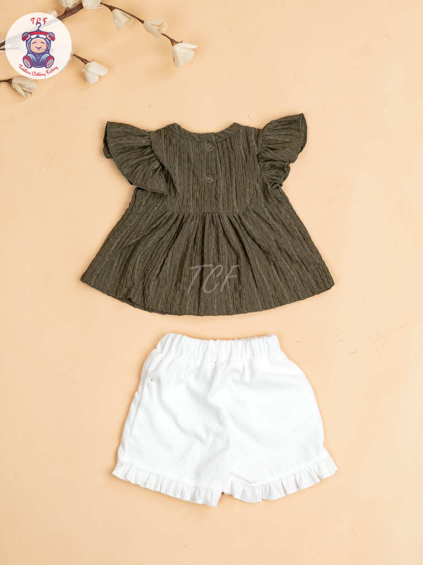 Leaf Green & White - Girls Co-ords Sets