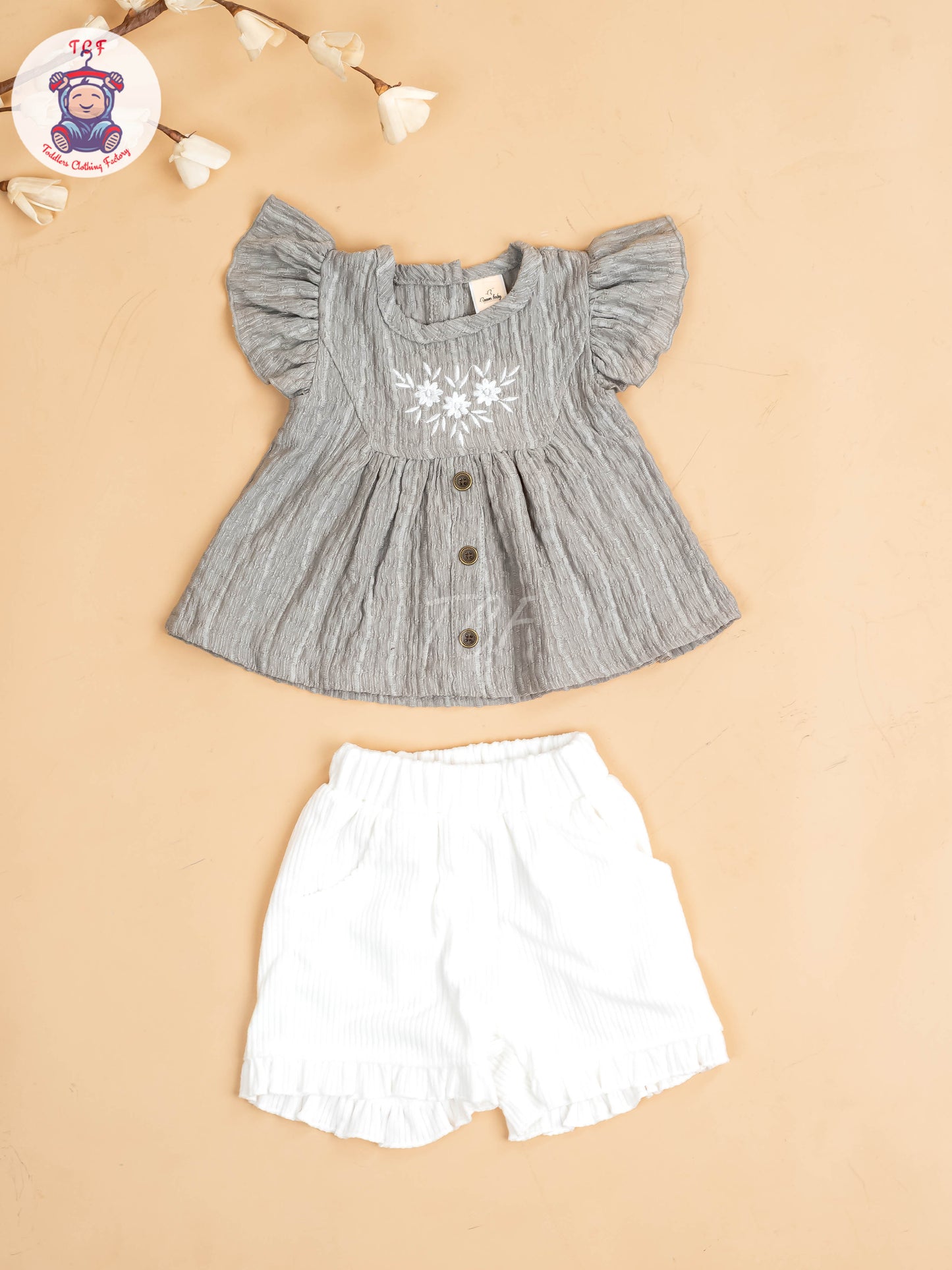Grey & White - Girls Co-ords Sets