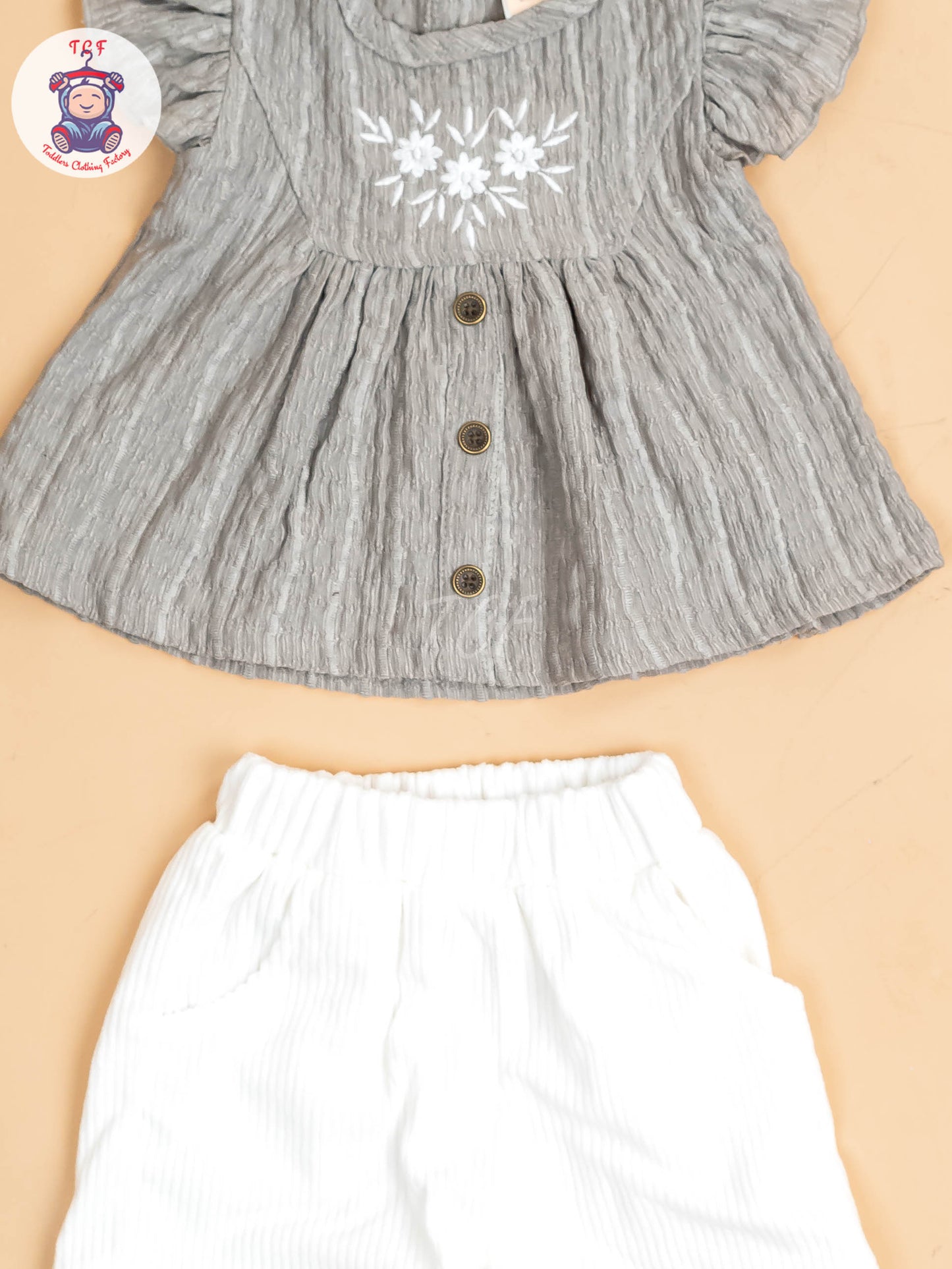 Grey & White - Girls Co-ords Sets