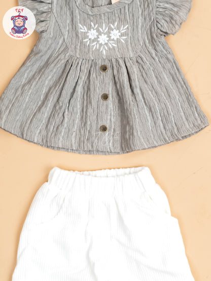 Grey & White - Girls Co-ords Sets