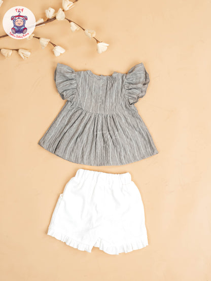 Grey & White - Girls Co-ords Sets