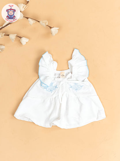 White & Sky Blue - Girls Co-ords Sets