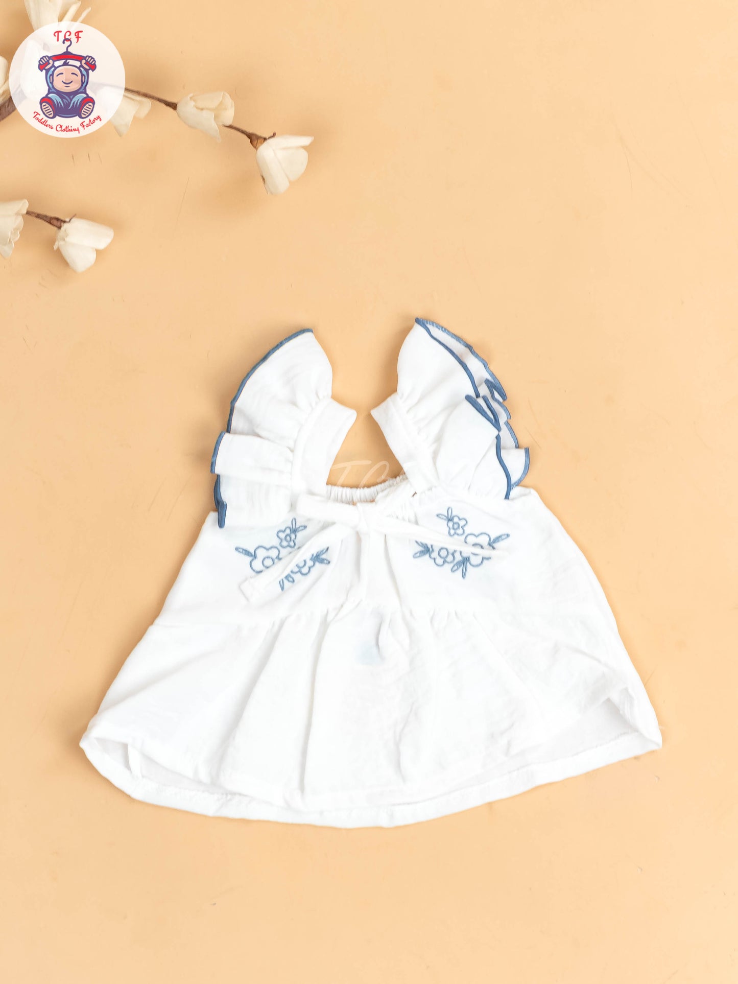 White & Light Blue  - Girls Co-ords Sets
