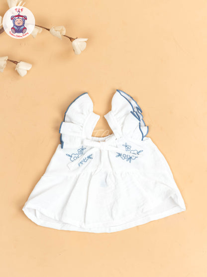 White & Light Blue  - Girls Co-ords Sets