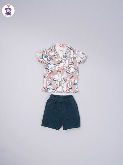 Lite Brown & Teal Green - Shirts & Shorts