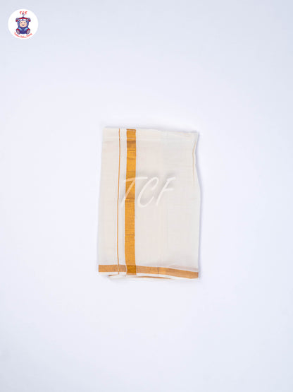 Gold & White - Boys Readymade Dhotis & Shirts
