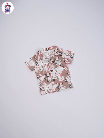 White & Lite Brown - Shirts & Shorts