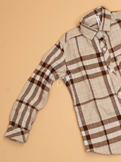 Brown & Beige - Boys Readymade Shirt