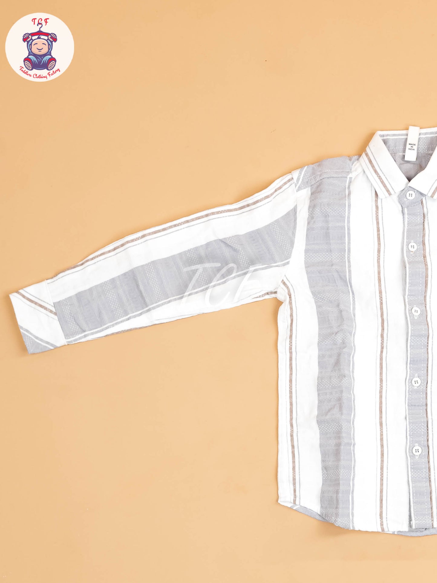 White & Grey - Boys Readymade Shirt
