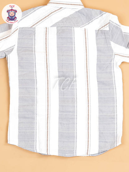 White & Grey - Boys Readymade Shirt