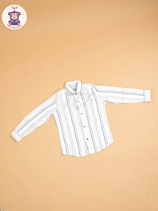 White & Beige - Boys Readymade Shirt