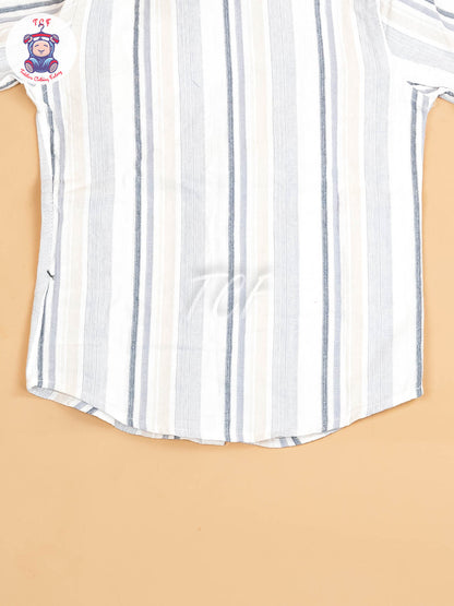 White & Beige - Boys Readymade Shirt