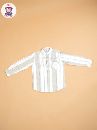 Light Green & White - Boys Readymade Shirt