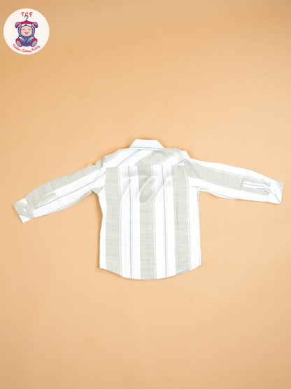 Light Green & White - Boys Readymade Shirt