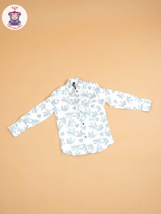 White & Blue  - Boys Readymade Shirt