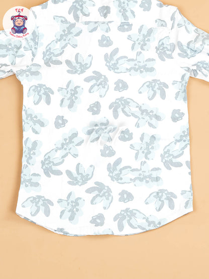 White & Blue  - Boys Readymade Shirt