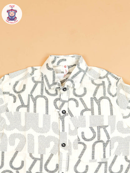 White & Grey - Boys Readymade Shirt