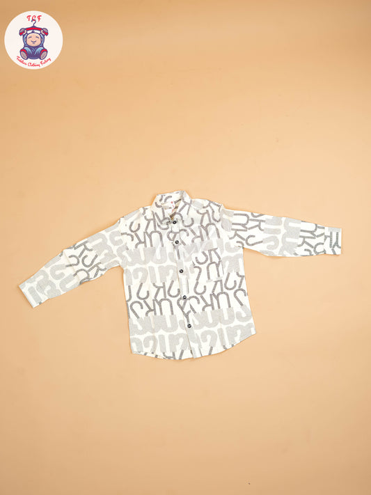 White & Grey - Boys Readymade Shirt