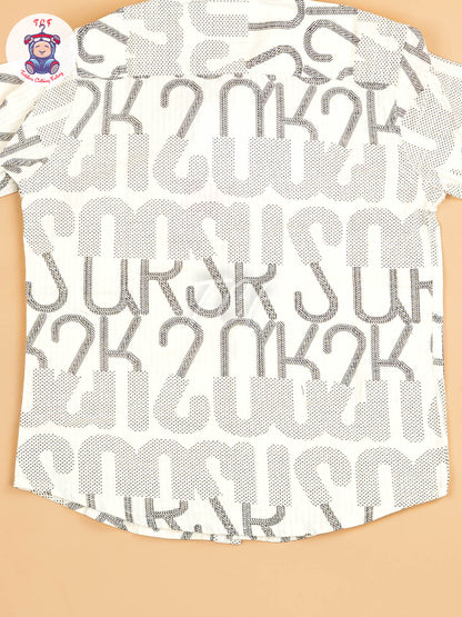 White & Grey - Boys Readymade Shirt