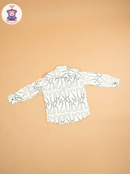 White & Grey - Boys Readymade Shirt