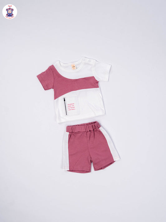 White & Lite Pink - T-Shirts & Shorts