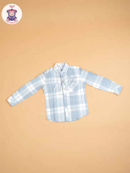 White & Light Blue - Boys Readymade Shirt