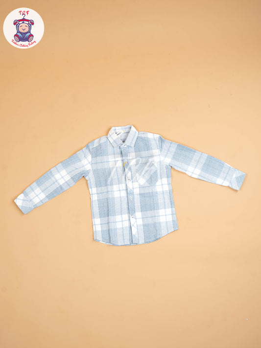 White & Light Blue - Boys Readymade Shirt