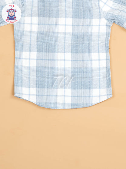 White & Light Blue - Boys Readymade Shirt