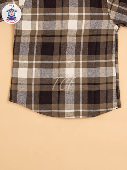 Black & Beige - Boys Readymade Shirt