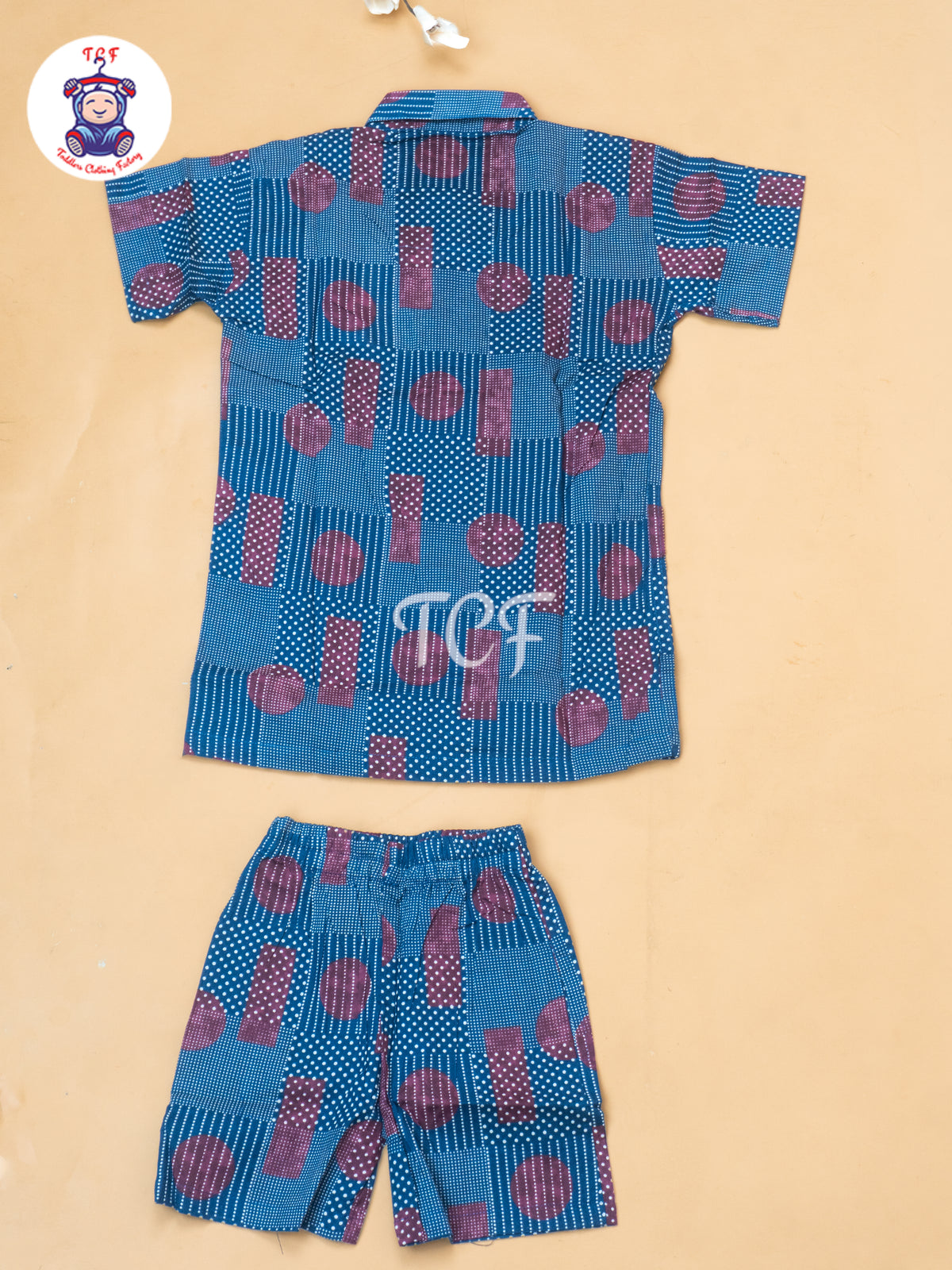 Maroon & Black - Boys Ajrakh Printed Shirts & Shorts