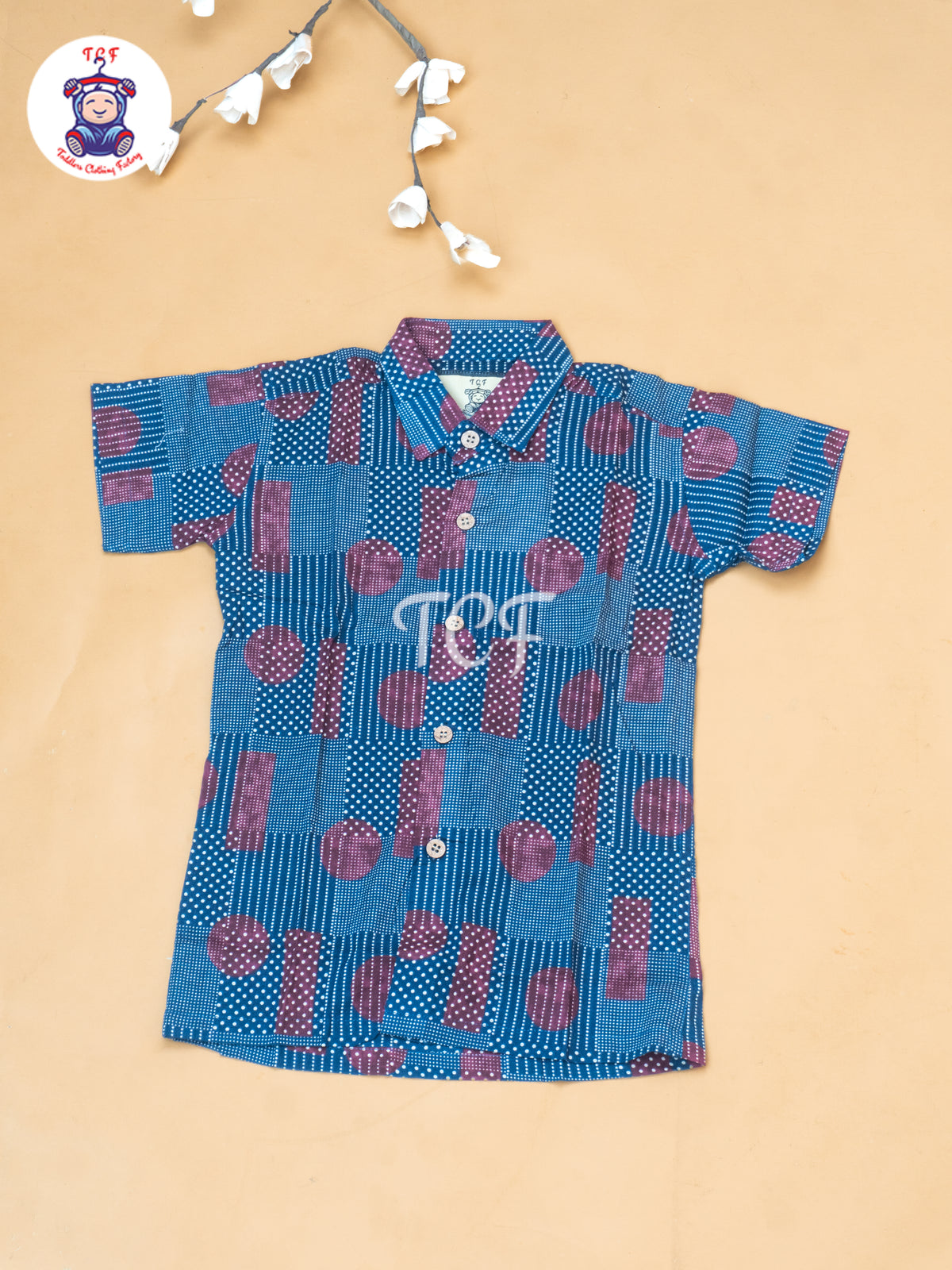 Maroon & Black - Boys Ajrakh Printed Shirts & Shorts