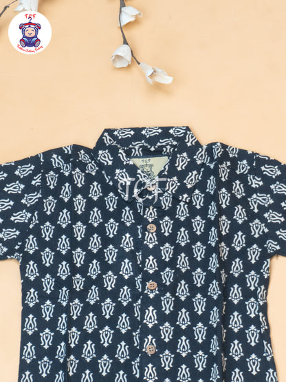 Black - Boys Ajrakh Printed Shirts & Shorts