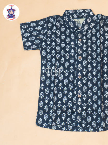 Black - Boys Ajrakh Printed Shirts & Shorts