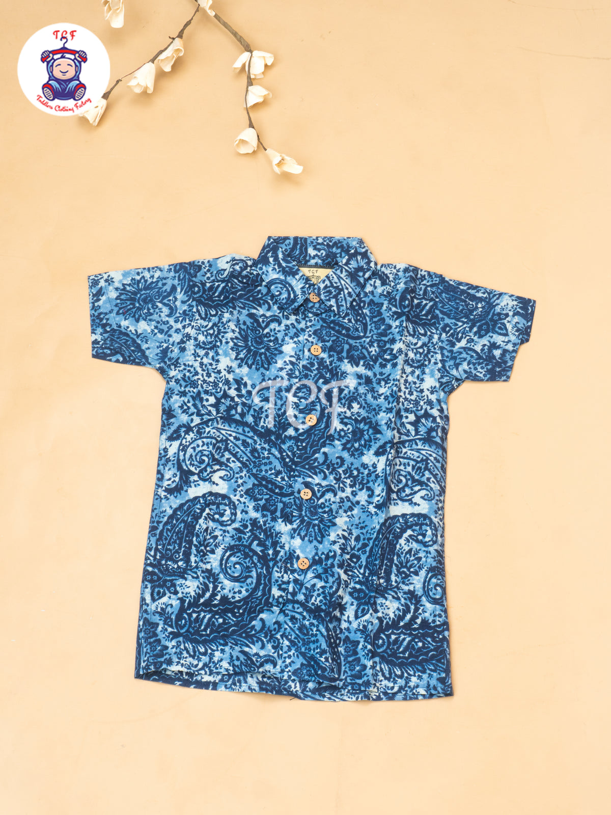 Blue - Boys Ajrakh Printed Shirts & Shorts