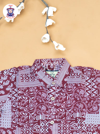 Majentha - Boys Ajrakh Printed Shirts & Shorts
