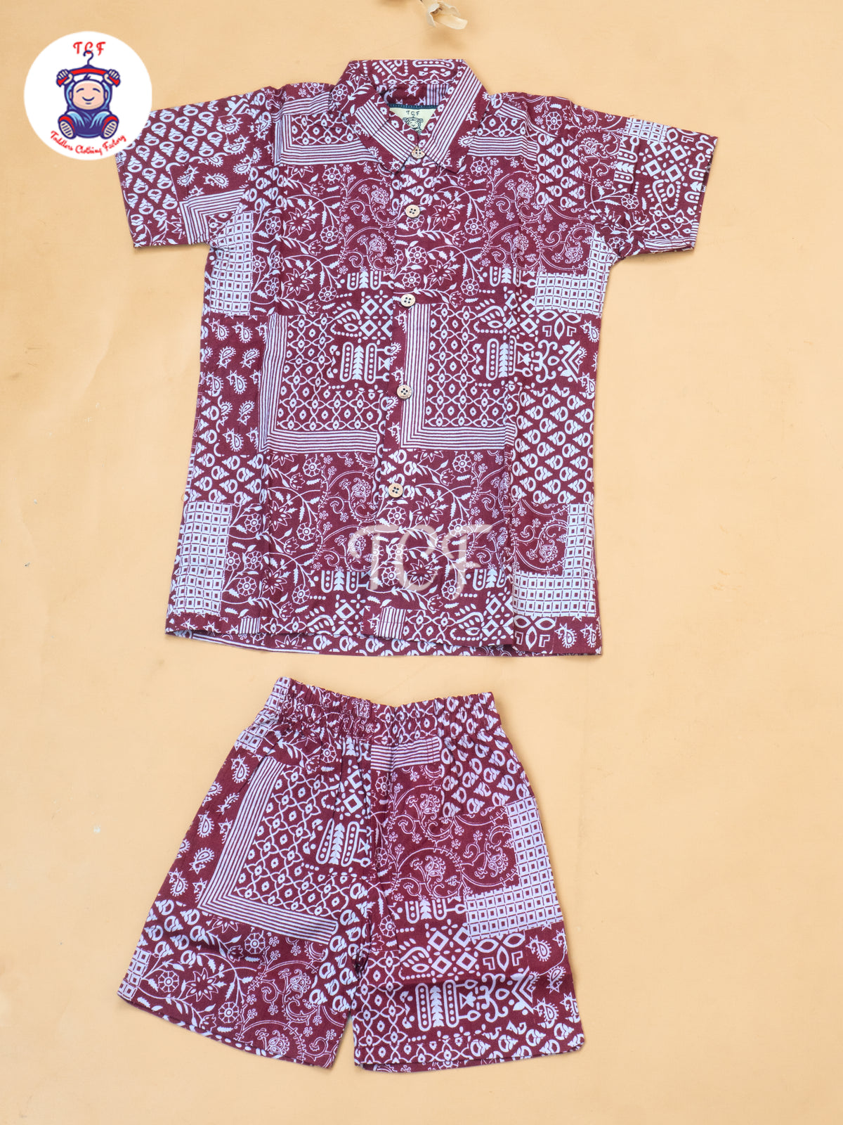 Majentha - Boys Ajrakh Printed Shirts & Shorts