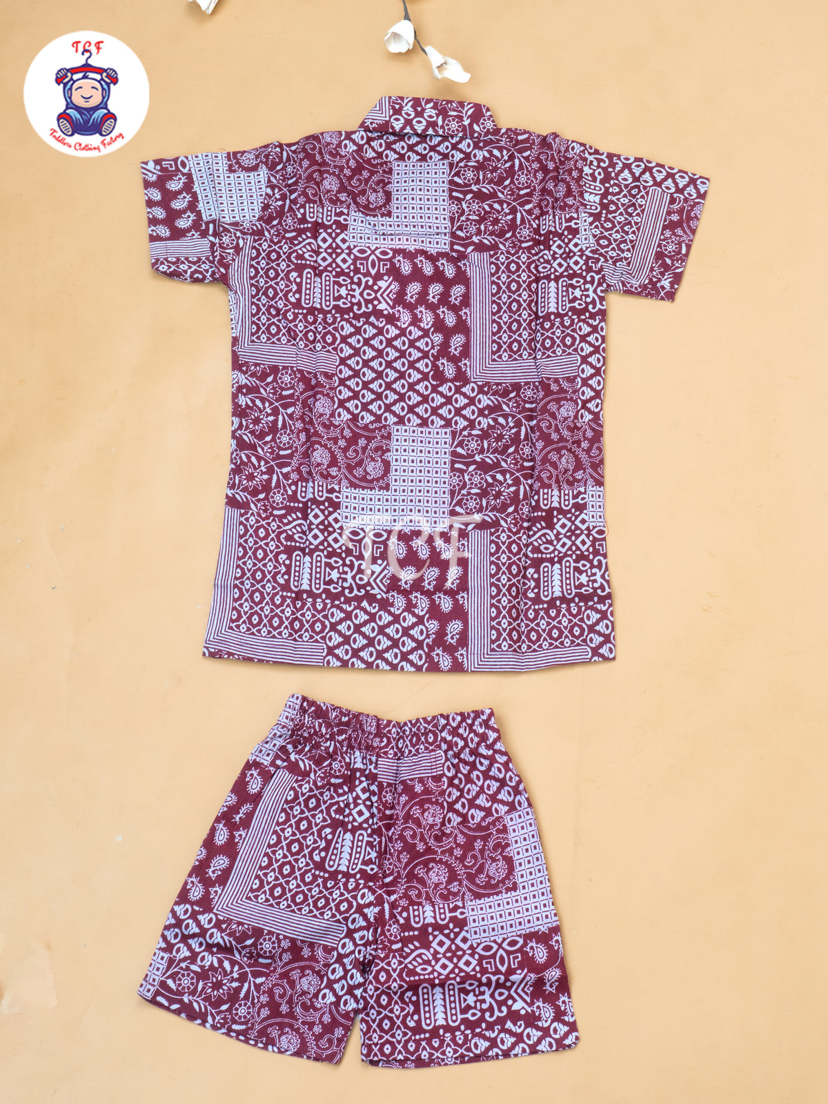Majentha - Boys Ajrakh Printed Shirts & Shorts