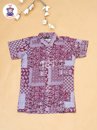 Majentha - Boys Ajrakh Printed Shirts & Shorts