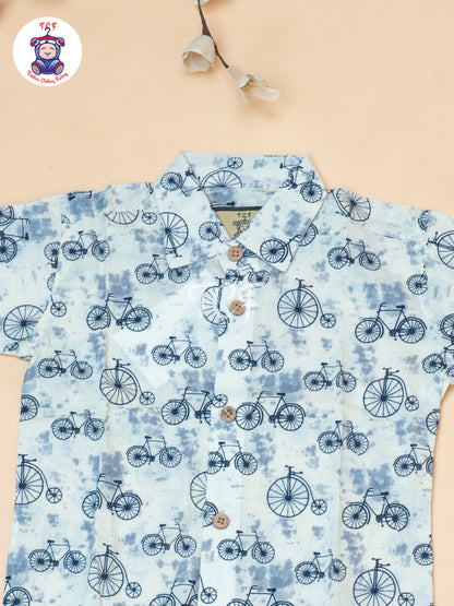 Cream - Boys Cycle Printed Shirts & Shorts