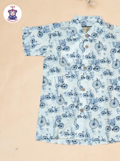 Cream - Boys Cycle Printed Shirts & Shorts