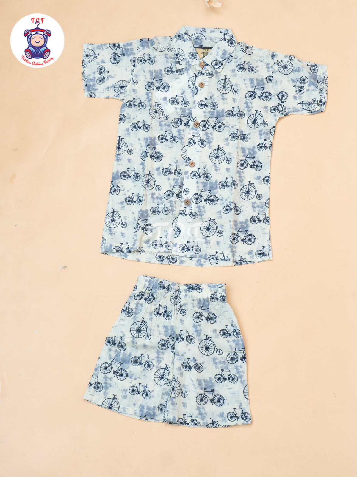Cream - Boys Cycle Printed Shirts & Shorts