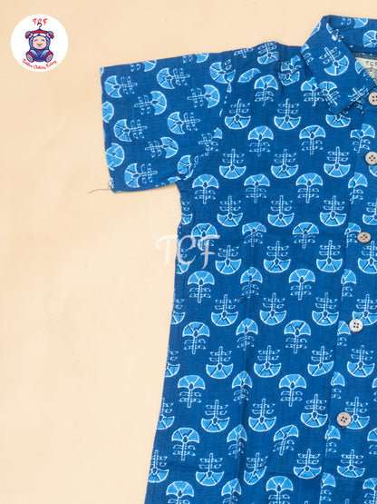 Indingo - Boys Ajrakh Printed Shirts & Shorts