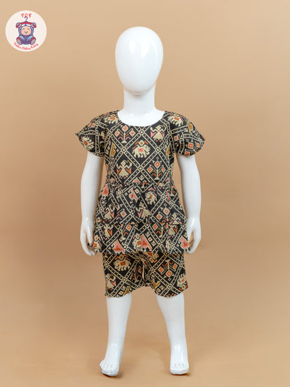 Black & Cream - Ajrakh printed Co-ords Sets