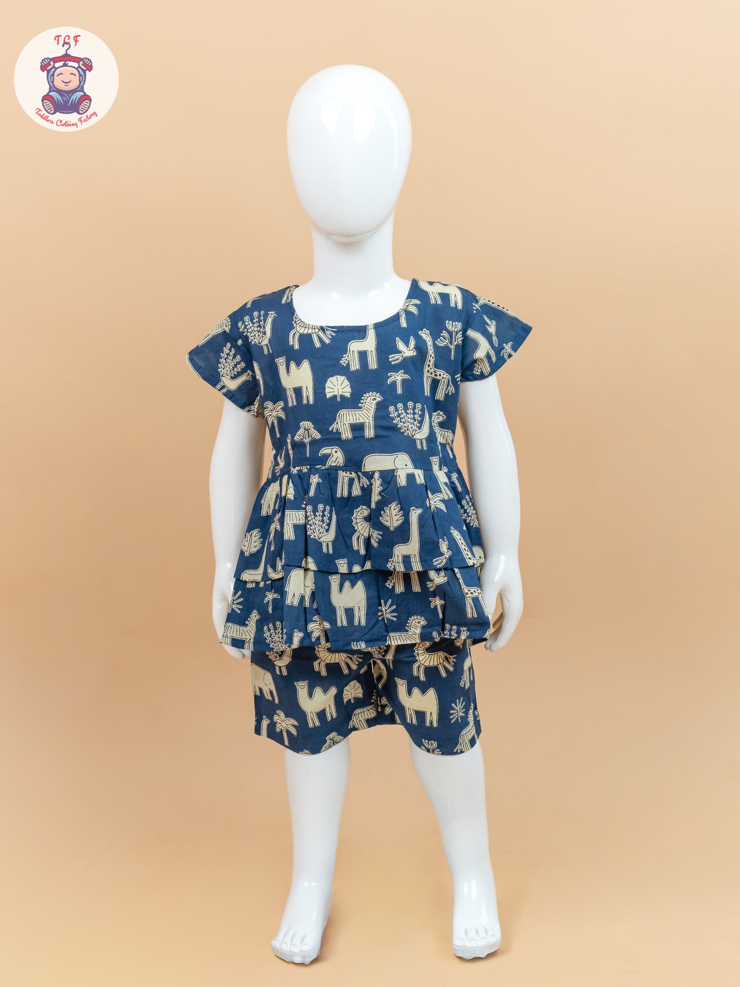 Navy Blue & Cream - Jaipur printed Co-ords Sets
