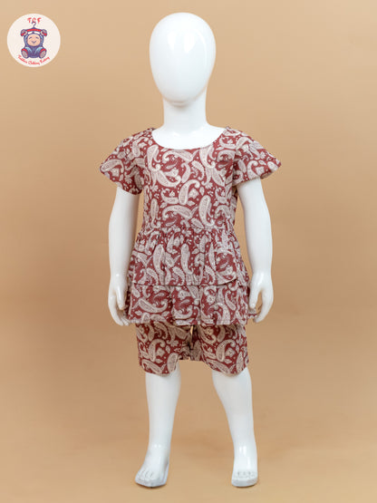 Burgundy Red & Cream - Ajrakh printed Co-ords Sets
