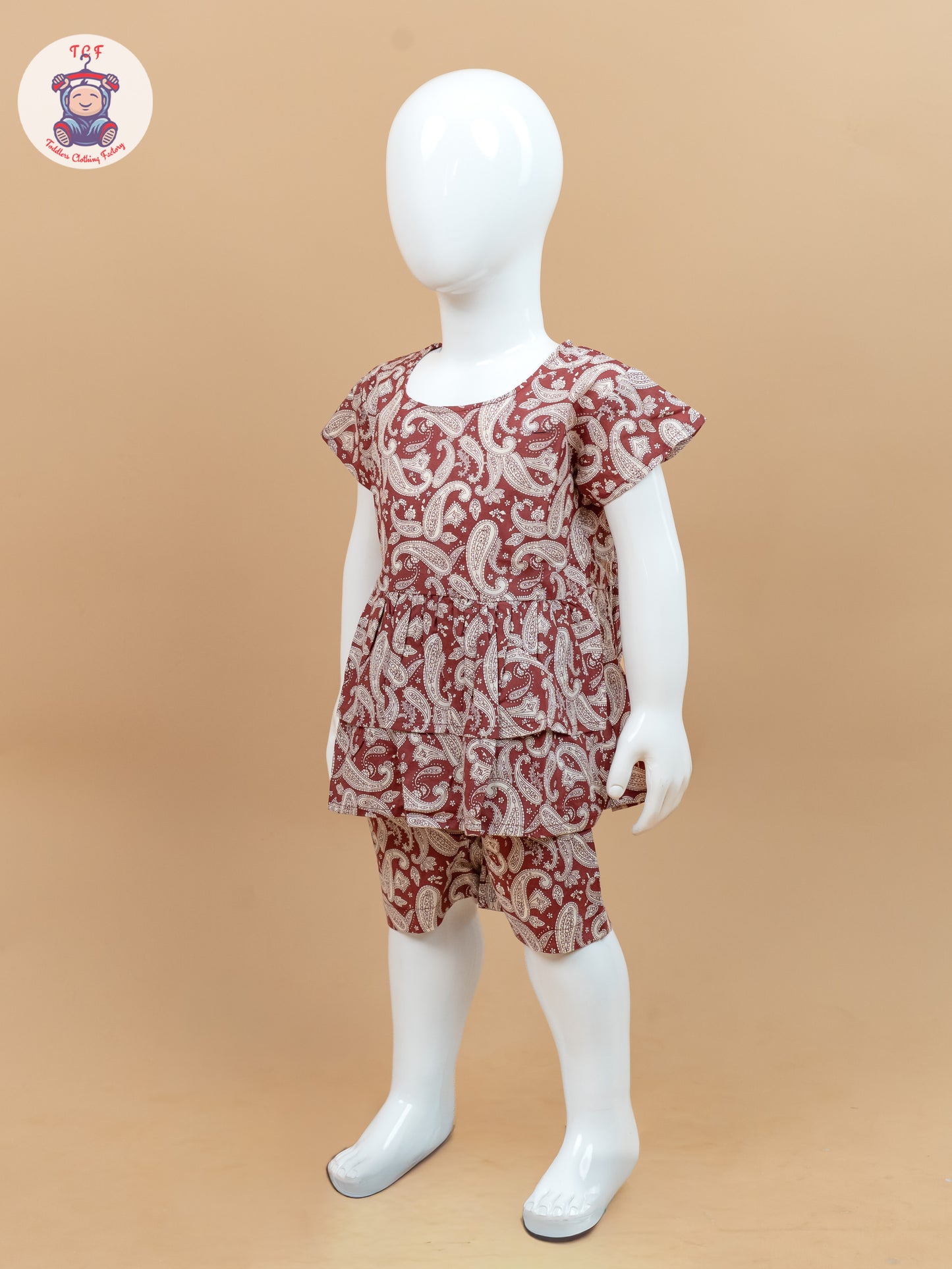 Burgundy Red & Cream - Ajrakh printed Co-ords Sets
