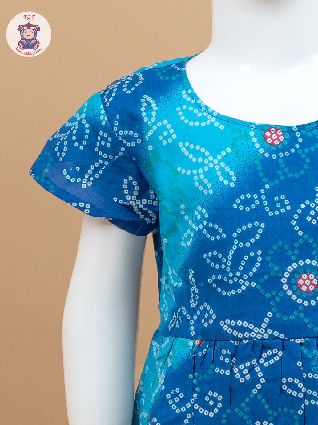 Ink Blue & Sky Blue - Girls Bandhini Printed Co-ords Sets